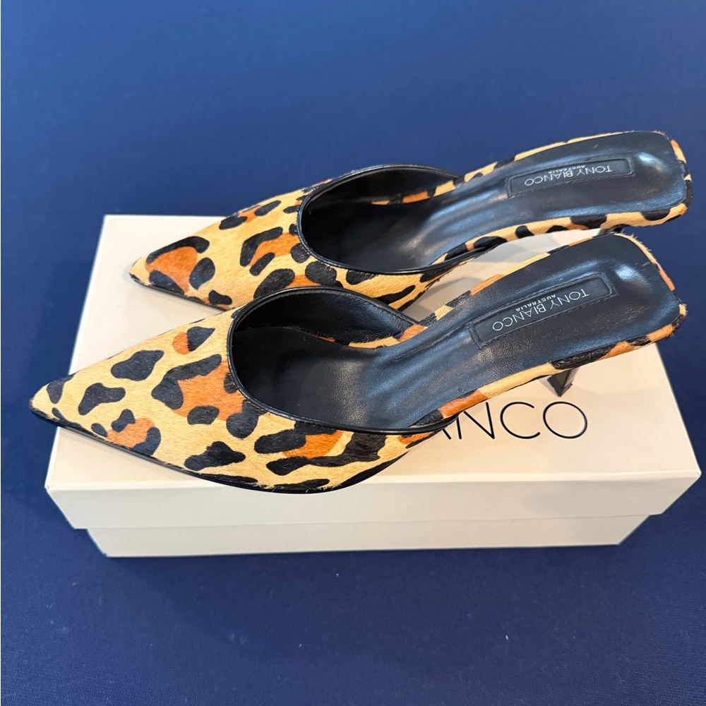 Tony Bianco Leopard-Print Pointed Mule